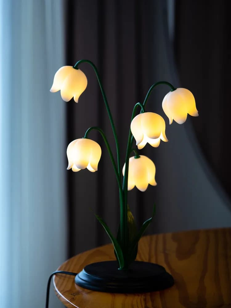 Lily of the Valley Desk Lamp Bedroom Bedside Table Ambient Light Night