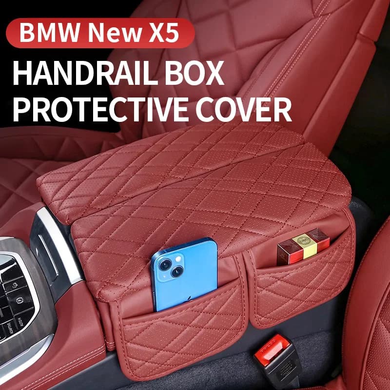 For BMW X5 X6 X7 G05 G06 G07 2019-2025 Car Armrest Mat Organizer Center Console Arm Rest Protection Cushion Car Accessories