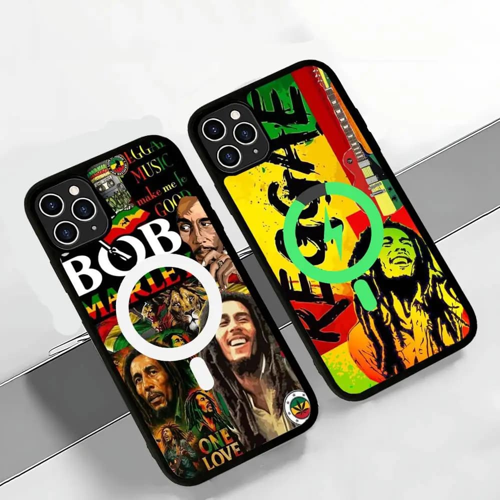 Bob Marley Rasta Lion Black For Magsafe Magnetic Phone Case For IPhone 16 15 17 Pro Max 11 12 13 14 Plus Cover