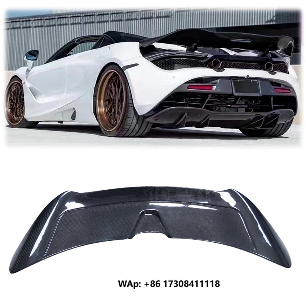 YX V Style Carbon Fiber Rear Wing Spoiler for Mclaren 720S 2017-2019 Performance Upgrade Carbon Black Trunk Spoiler Body Kit