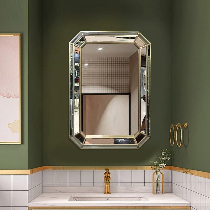 Stylish and simple square decorative mirror splicing mirror bedroom full-length mirror
