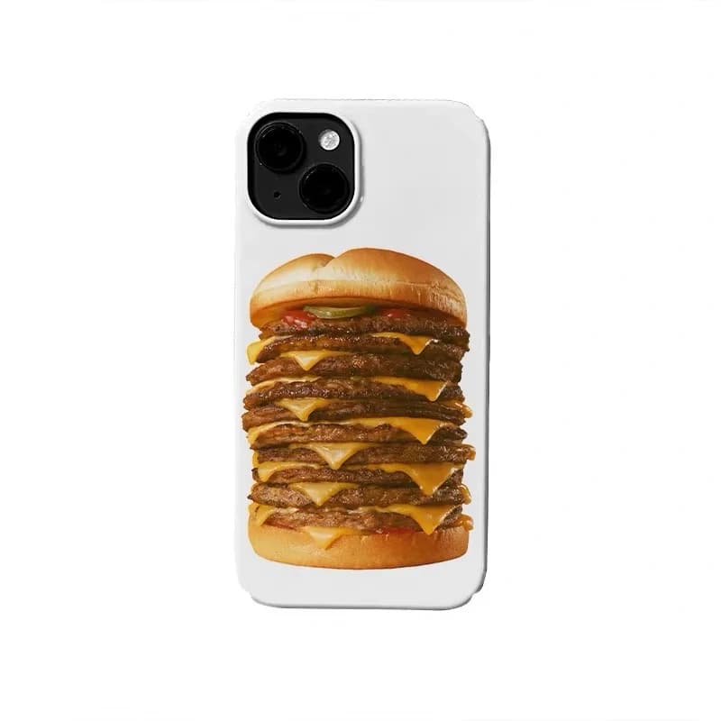 Double-decker Burger Phone Case for IPHONE 17 Air 16E 15 PROMAX 14 Plus 13 12 MINI 11 PRO 16Plus XR XS MAX Acrylic Phone Cover