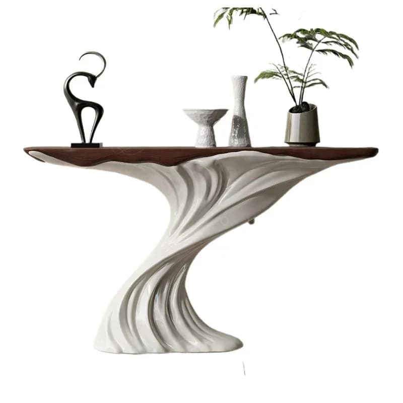 Modern luxury entrance channel console desktop wall-mounted art design, suitable for home or hotel use
