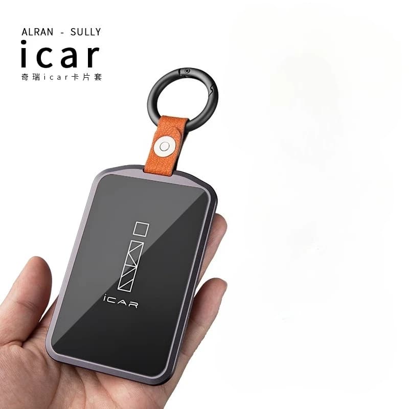 Zinc Alloy Leather Card Key Holder Case for Chery ICAR 03 03T V23, NFC Protective Sleeve