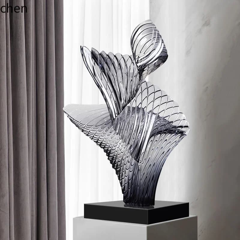 HYS Department Model Room Entrance Living Room TV Cabinet Transparent Resin Sculpture Ornament