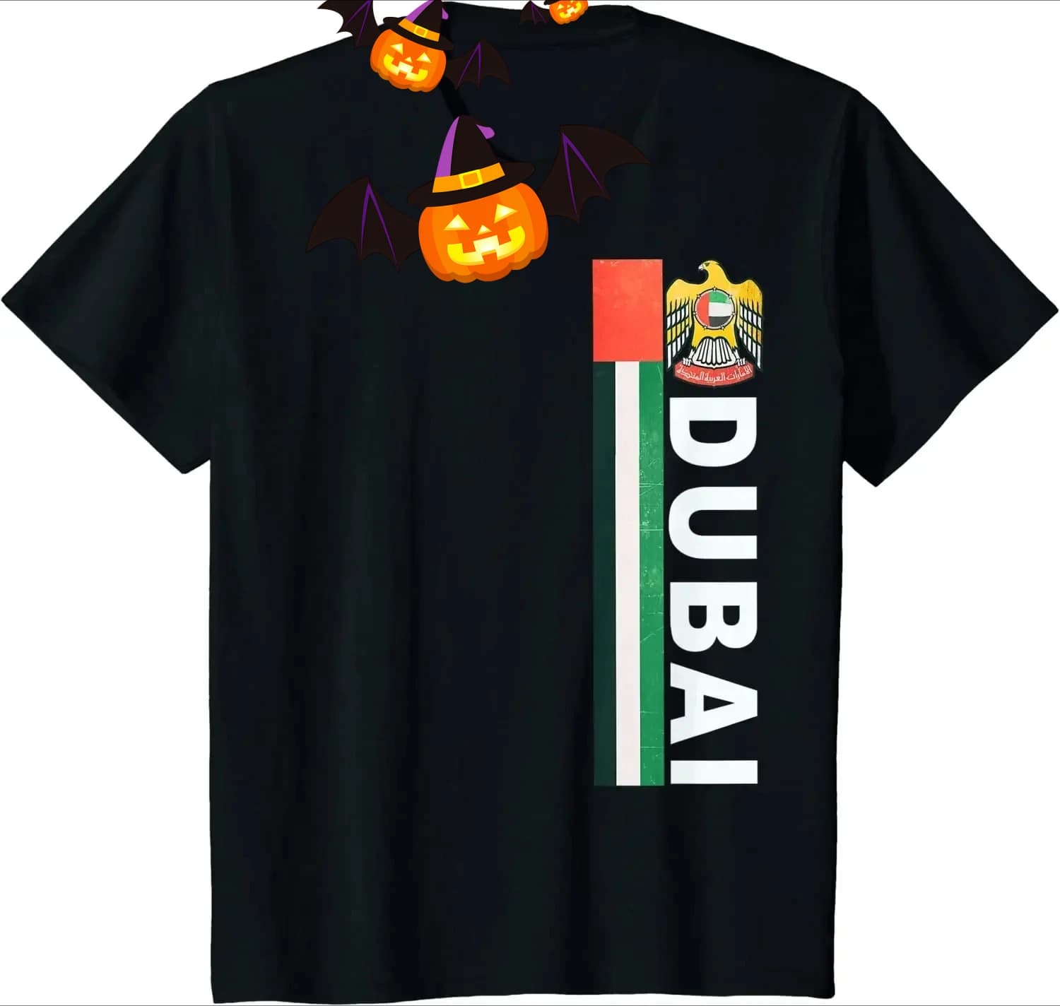 Dubai Sports-style Flag and UAE Emblem T-Shirt 100% Cotton O-Neck Summer Short Sleeve Casual Mens T-shirt Size S-3XL