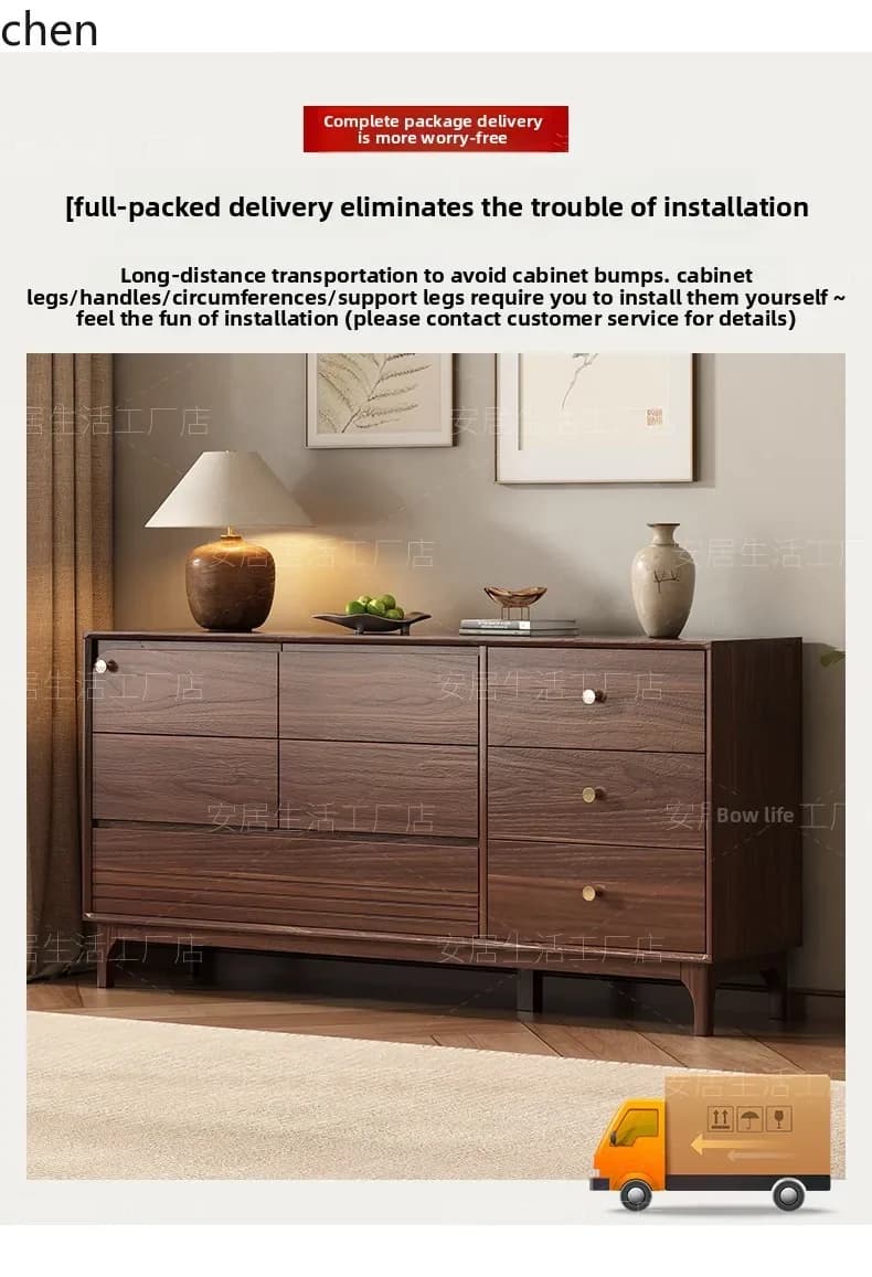 H5.25 solid wood chest drawer storage living room wall locker multifunctional retro locker