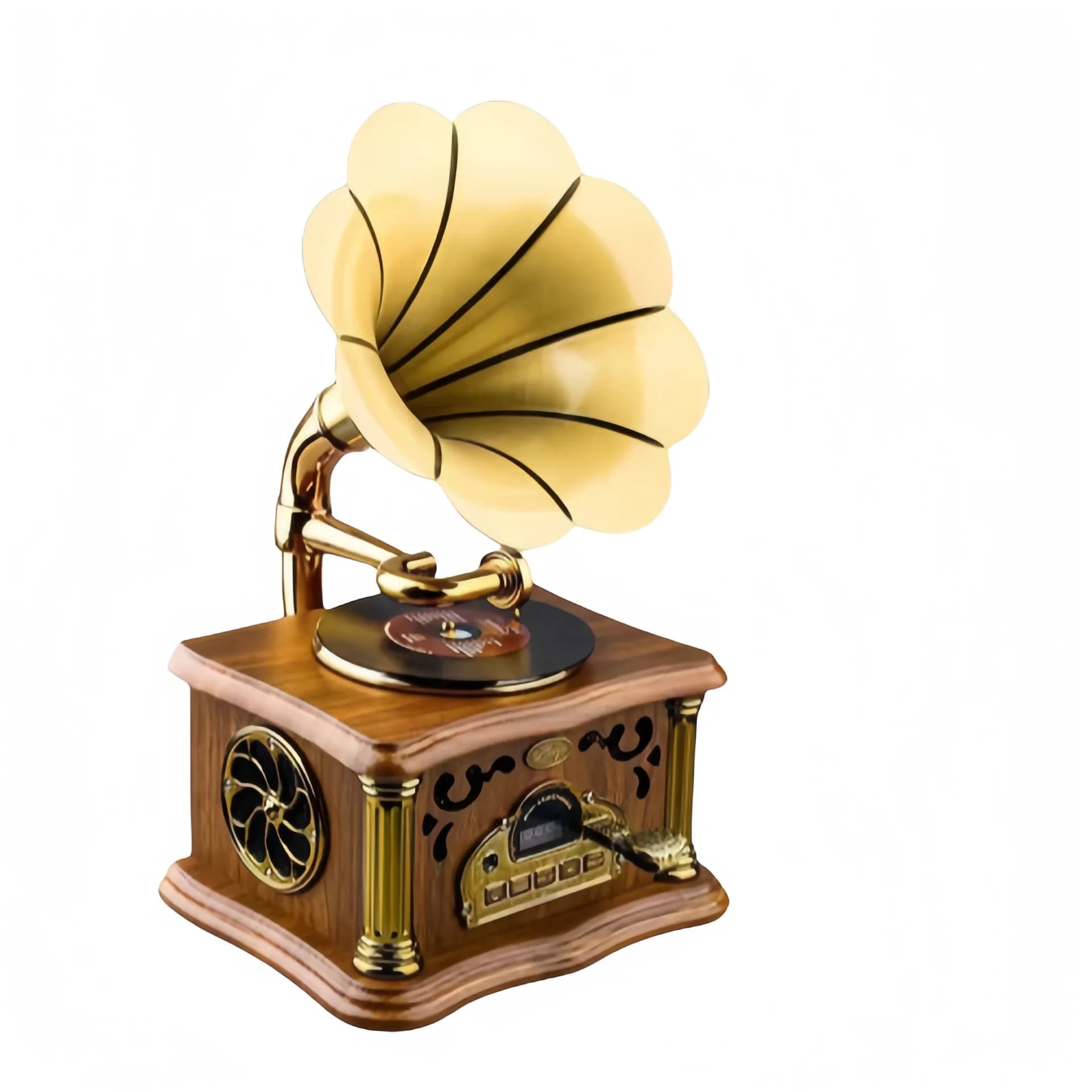 Retro Mini Gramophone Living Room Decor Multifunctional Bluetooth Speaker with USB/Card Slot Radio