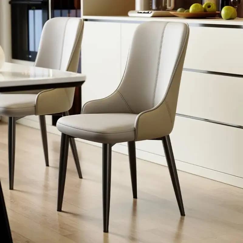 Retro Beige Dining Chair Rustic Nordic Style Plastic Comfortable Dining Chair Luxury Modern Sillas Para Comedor Home Furniture