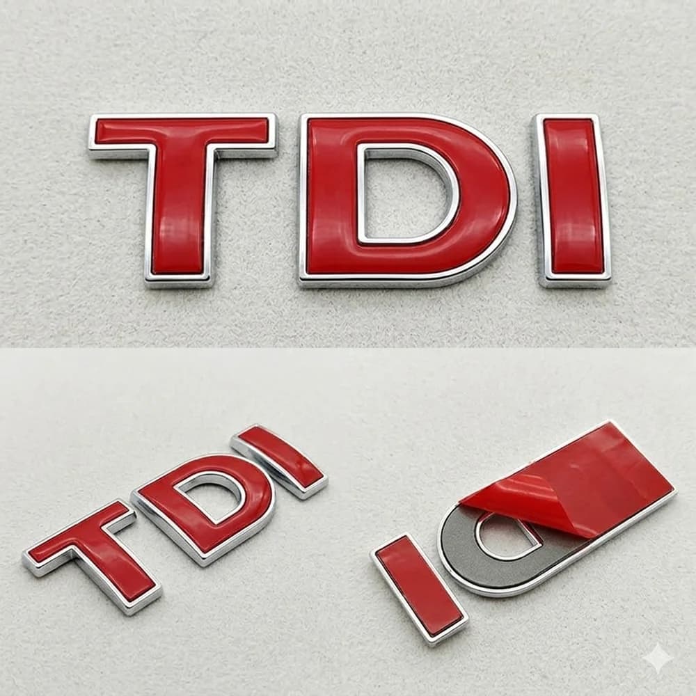 3D ABS Black Logo TDI Emblem Car Trunk Badge For VW Passat Jetta Touareg Tiguan Touran Golf 4 5 6 Caddy TDI Sticker Accessories