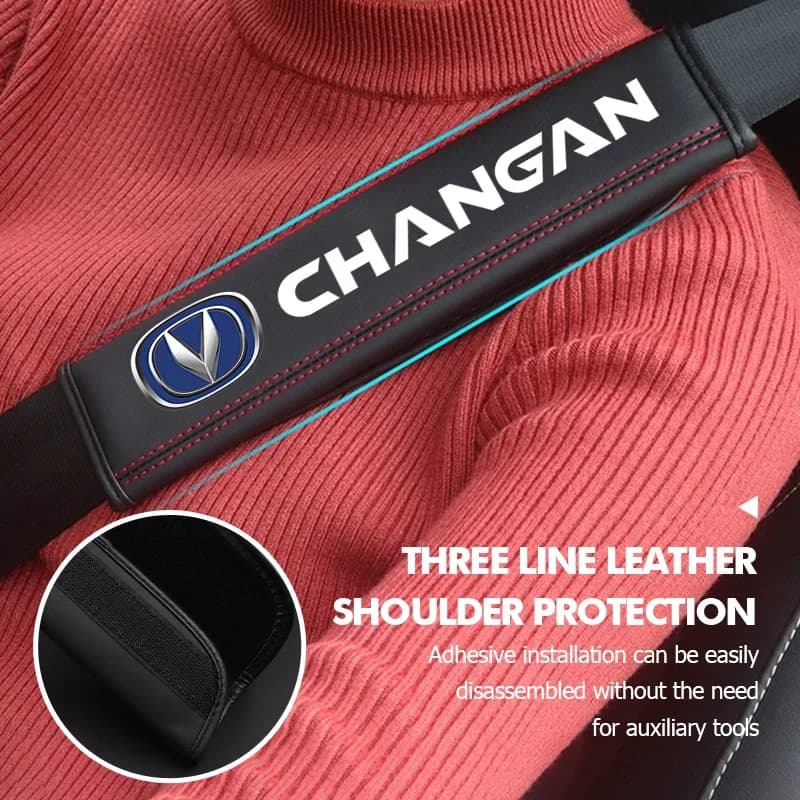 Air-Permeable Auto Safety Belt Strap Cover Comfort Harness Cushion Sleeve For Changan Karvaan/Raeton PLUS/Eado/CS35/CS95