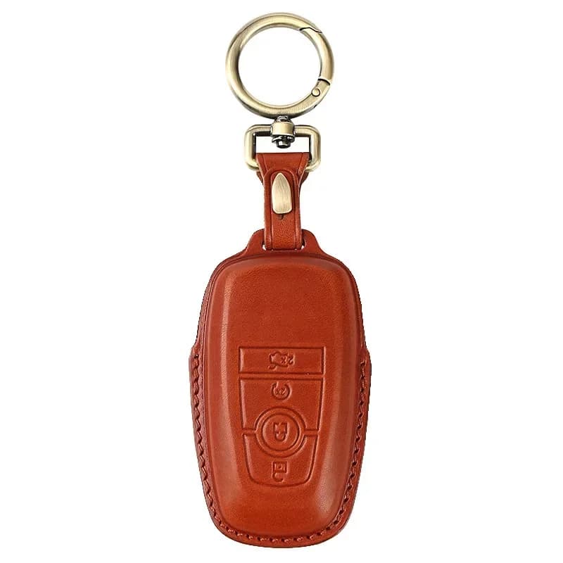 Leather Car Key Cover  Protection Keychain for Lincoln 2020 Navigator Aviator Corsair Nautilus Car Accessories