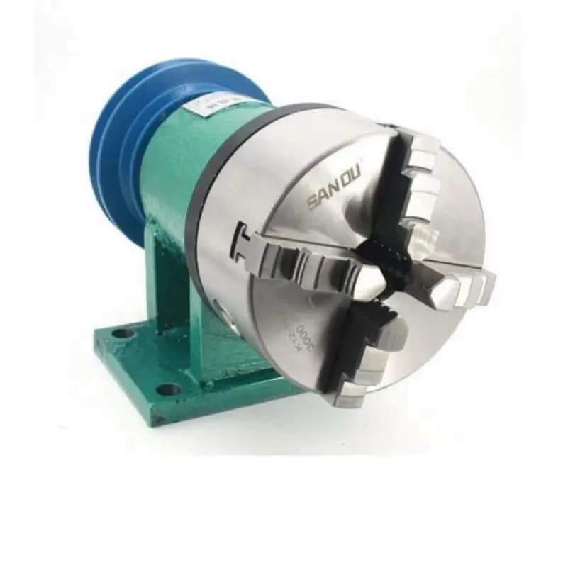Lathe spindle machine tool woodworking spindle holder chuck assembly mechanical 3/4 jaw DIY metalworking lathe equipment
