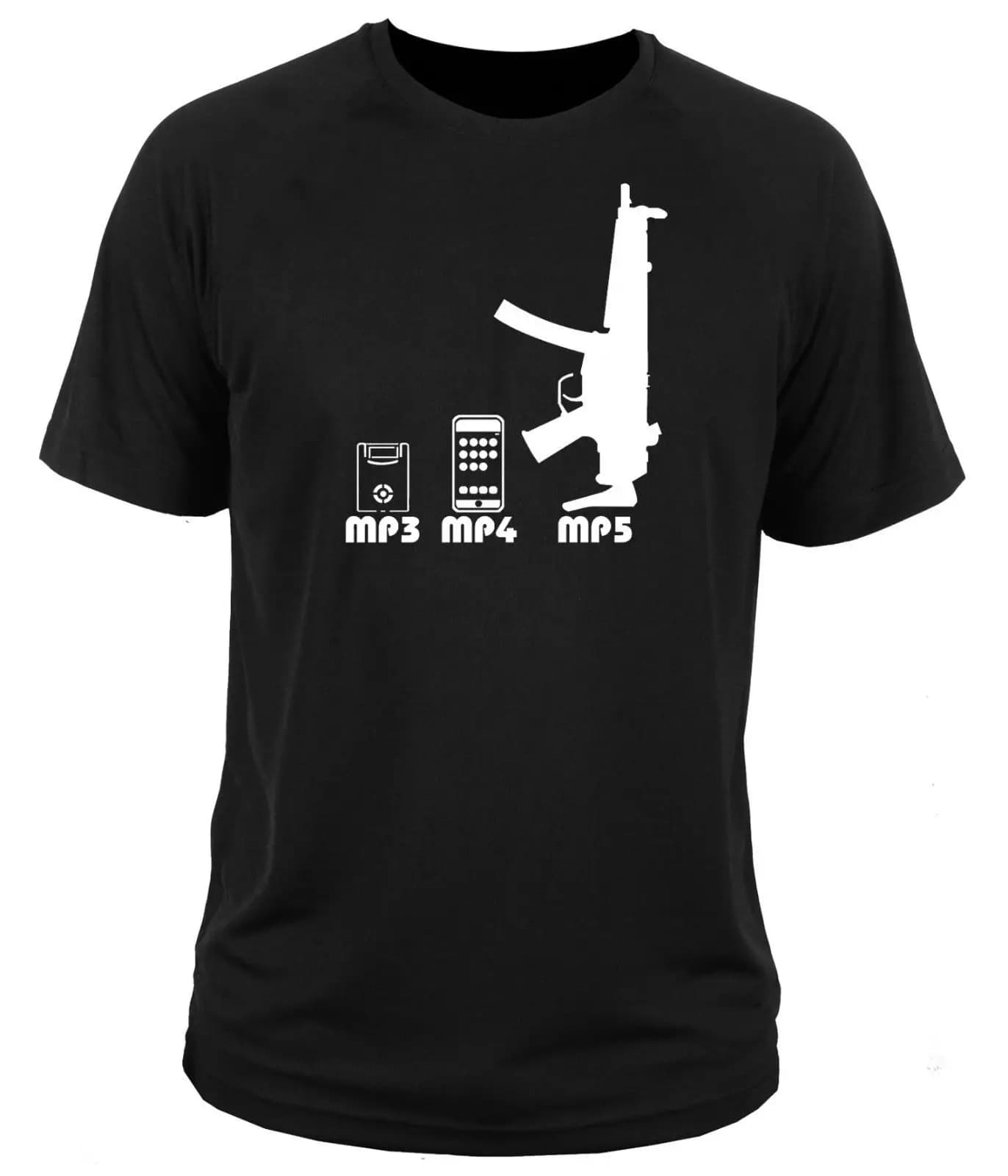 Mp3 Mp4 Mp5 Kalasnikov Print Mens 100% Cotton T Shirts High Quality Short Sleeve Tee