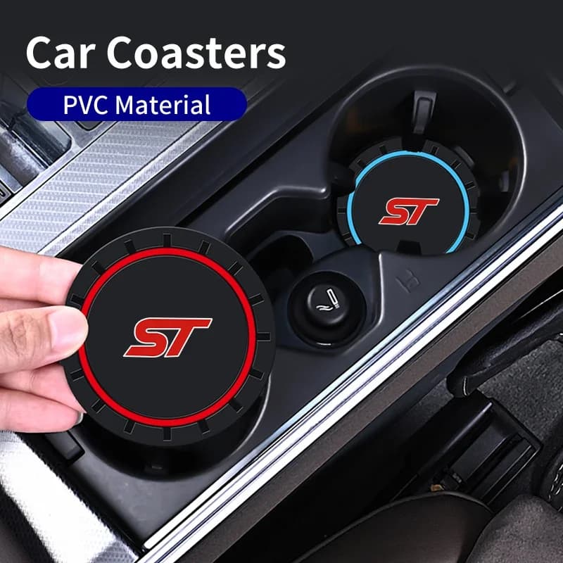 Performance Style Car Water Cup Mat Silicone Coaster Decoration for Explorer Escape Mustang Puma Fiesta Focus Mondeo Kuga