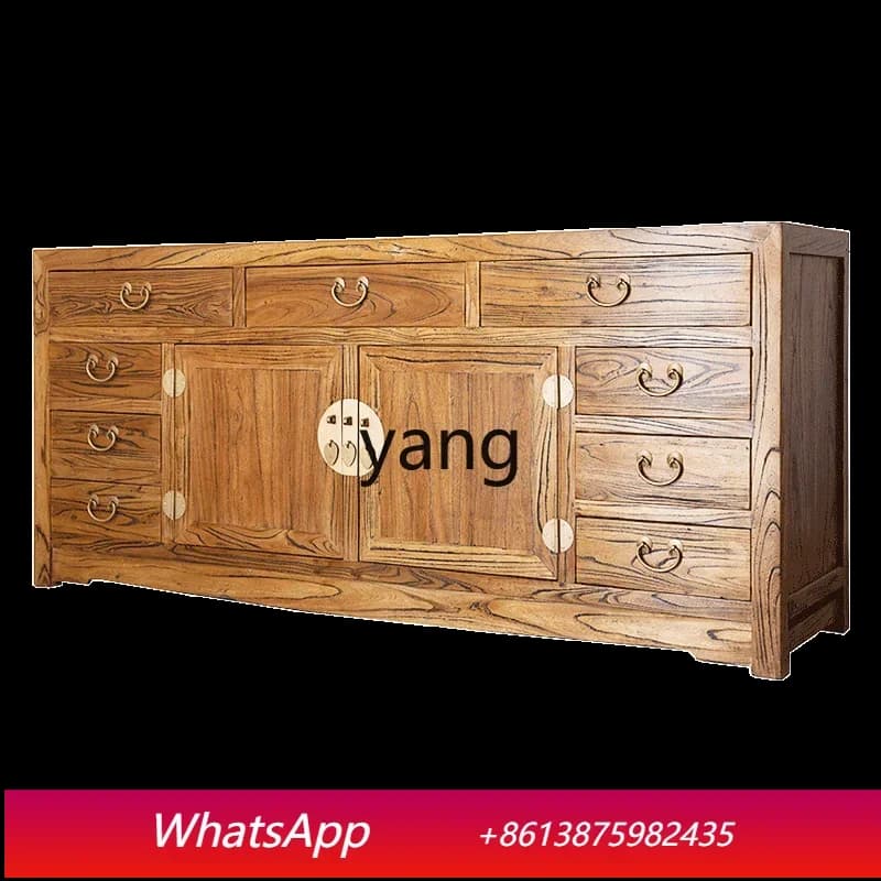 LMM Solid Wood TV Cabinet High Modern Chinese Living Room Master Bedroom Simple Room Storage Cabinet