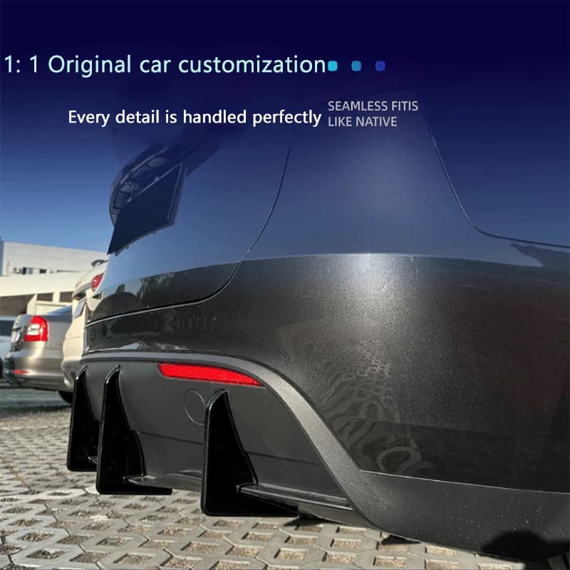 1Set Black ABS Adhesive Rear Lip Spoiler For Tesla Model Y 2017-2024 Exterior Protection Decoration Auto Mod Accessories