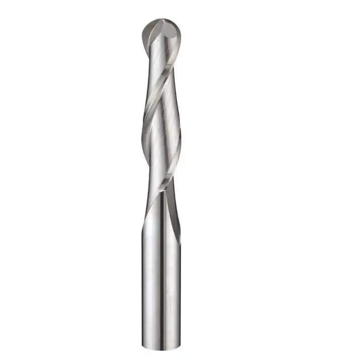 10pcs Solid Carbide End Mill Double Flutes Spiral Ball Nose Woodworking Tools Set/cnc Lathe Cutting Tools