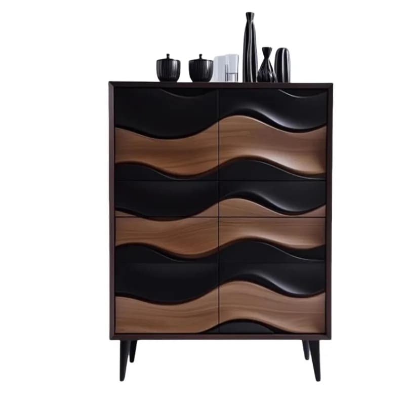 Walnut-colored chest cabinet, Nordic paint porch cabinet, living room decoration cabinet