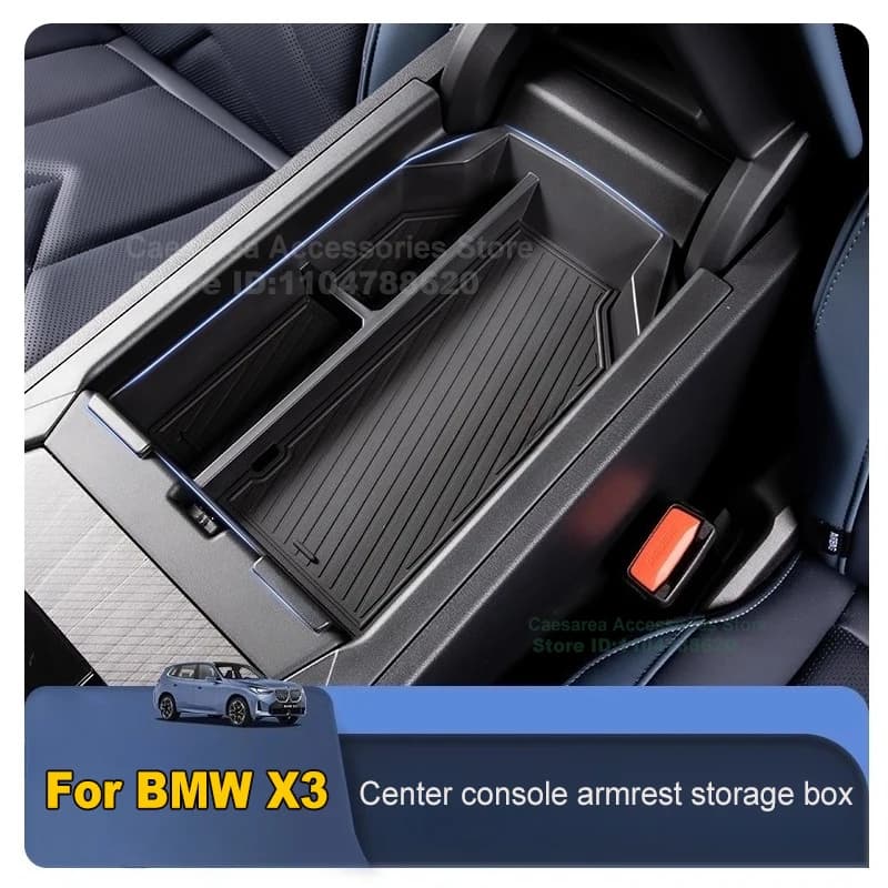 For BMW X3 2025 Center Console Armrest Storage Box Non-slip Pad Car Accessories Interior