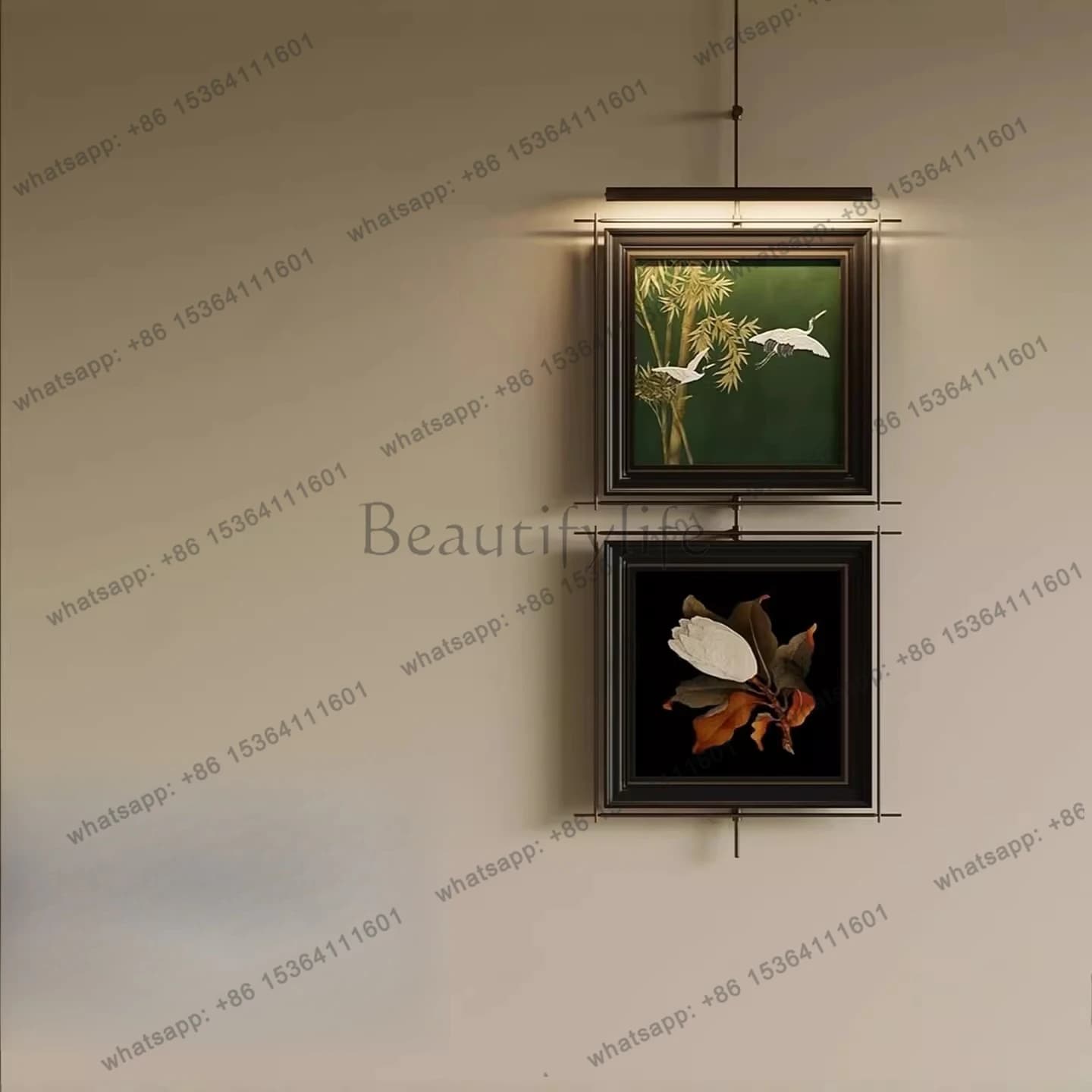 French medieval style bedside painting porch decoration hanging metal lamp painting wall