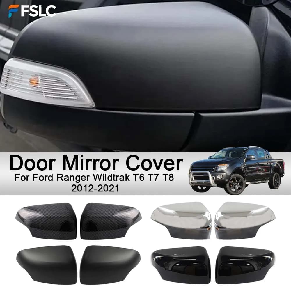 Car Rearview Accessories Door Mirror Cover For Ford Ranger Wildtrak T6 T7 T8 2012-2021 Car Decoration Upgrade