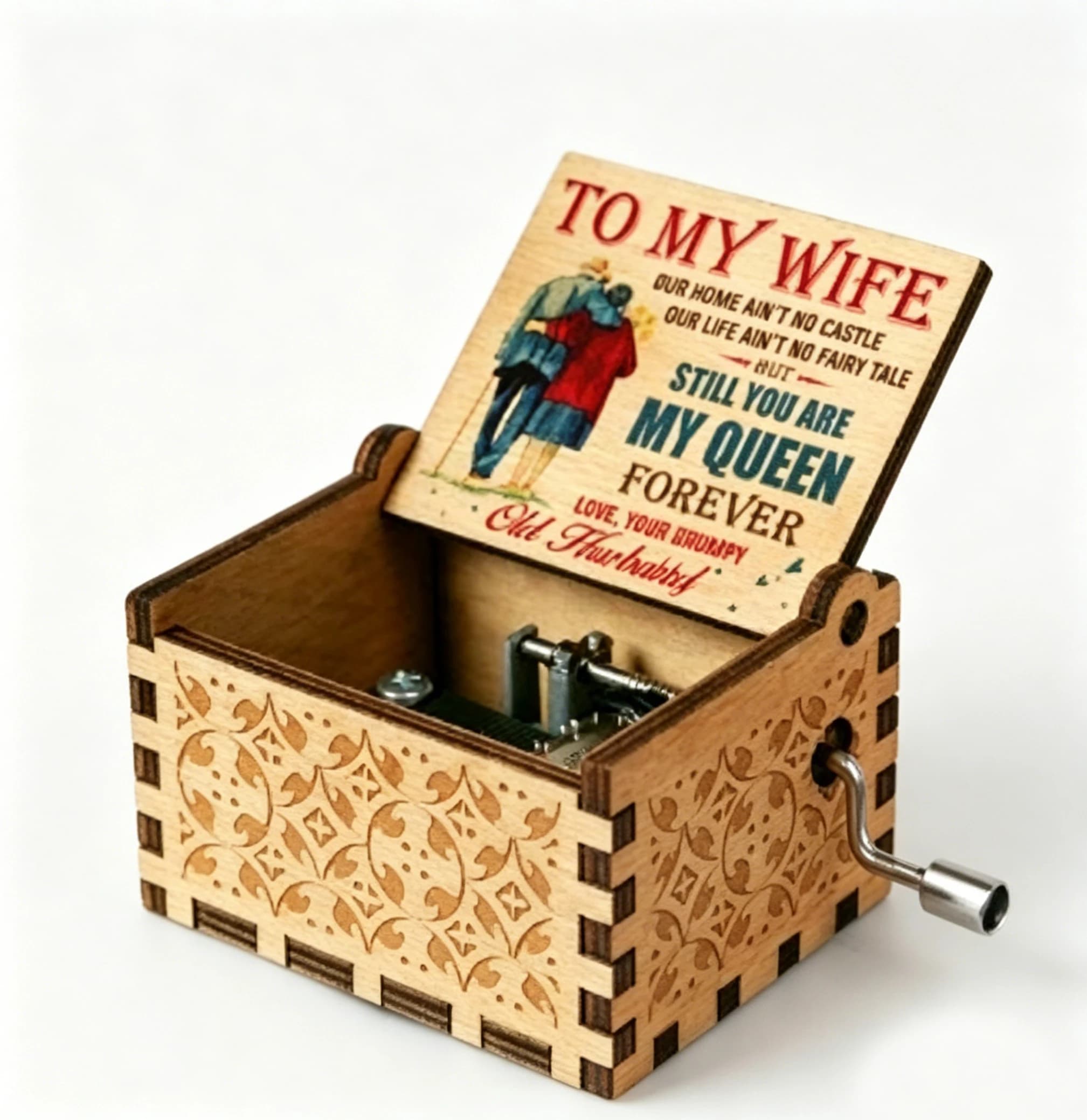 Wooden Music Box Desk Decoration Crafted Mother's Day Gift Gratitude for Mom Kawaii Accessories