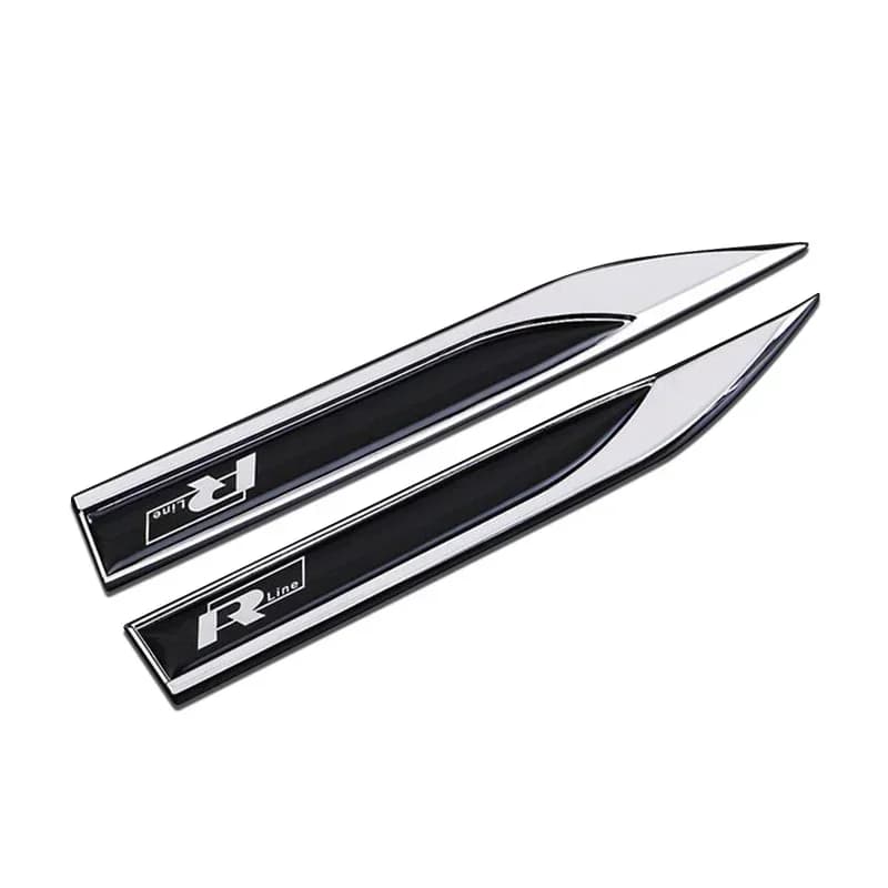 New 2pcs 3D Metal Rline R line Logo Car Fender Side Wing Emblem Badge Sticker For VW Golf 7 MK7 Golf 6 MK6 Tiguan Polo CC Jetta