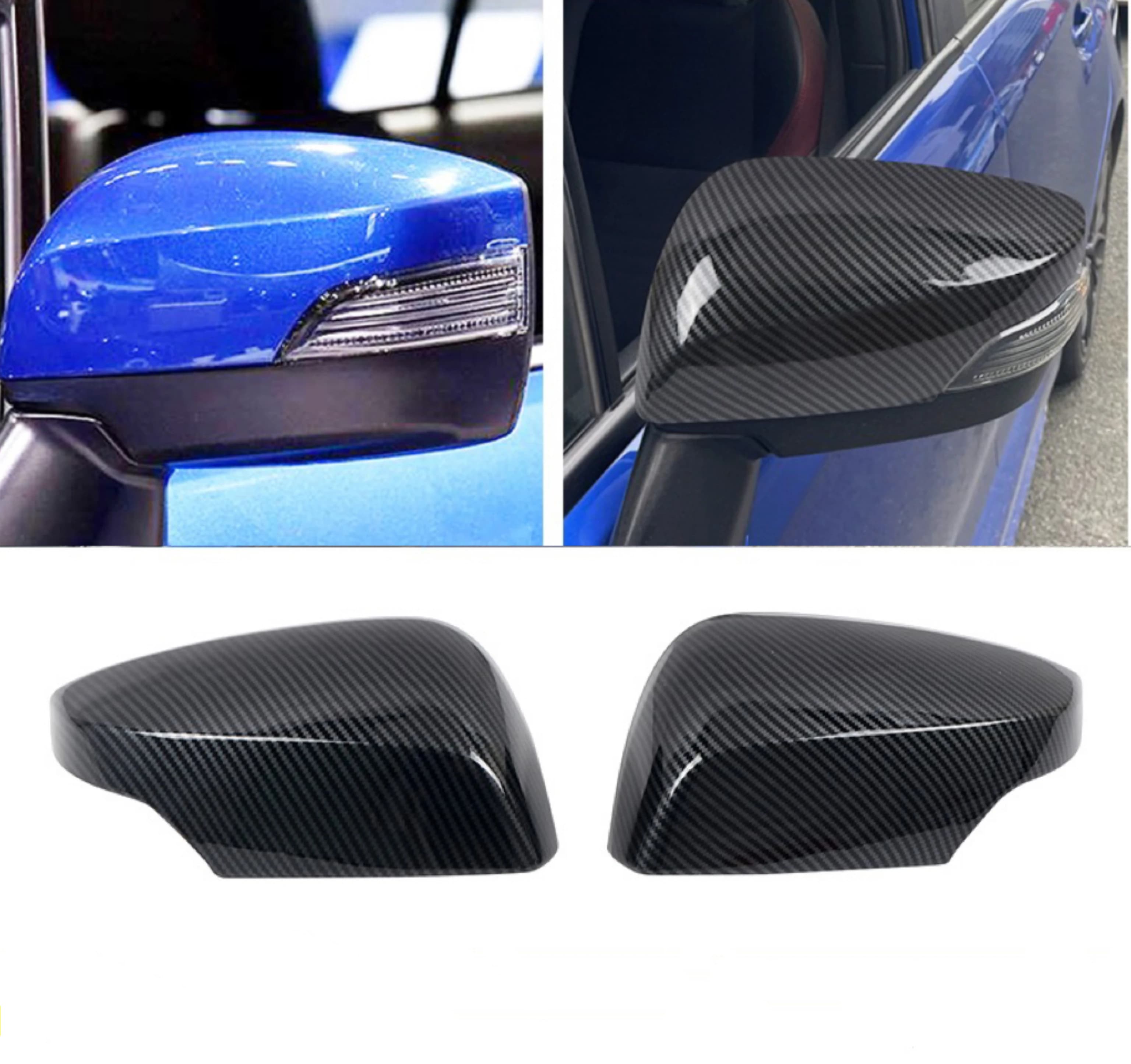 Rearview Side Mirror Trim Cover Fit For Subaru WRX STi 2015- 2021 ABS Carbon fiber Shell Sticker Car Styling Accessories  Part