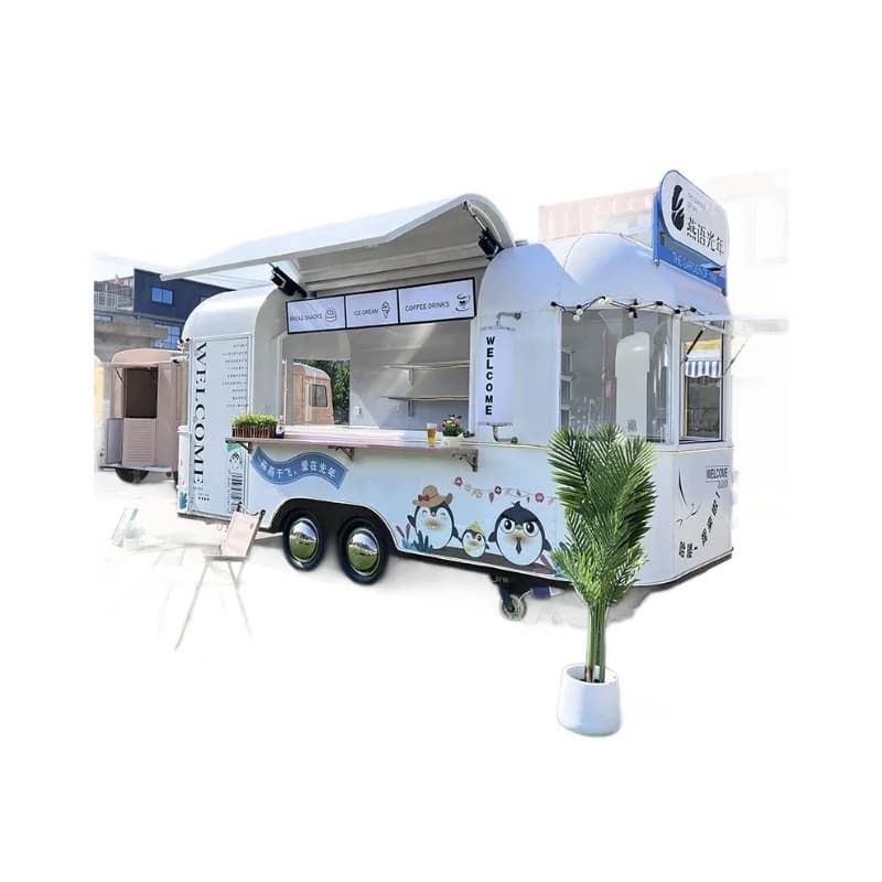 Mobile dining car morning market night market moving car night market commercial street coffee cold drink milk tea sales mobile