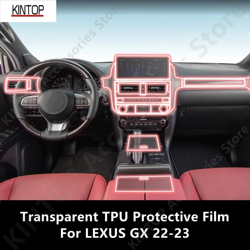 For LEXUS GX 22-23 Car Interior Center Console Transparent TPU Protective Film Anti-scratch Repair Accessories Refit