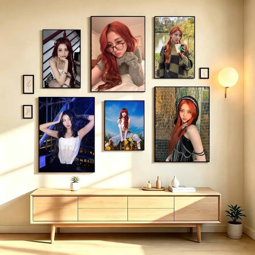 H-HUH Yunjin Kpop Idol Poster Waterproof Wall Art Sticker For Bar Living Room Vintage Decor High Quality Print Gift