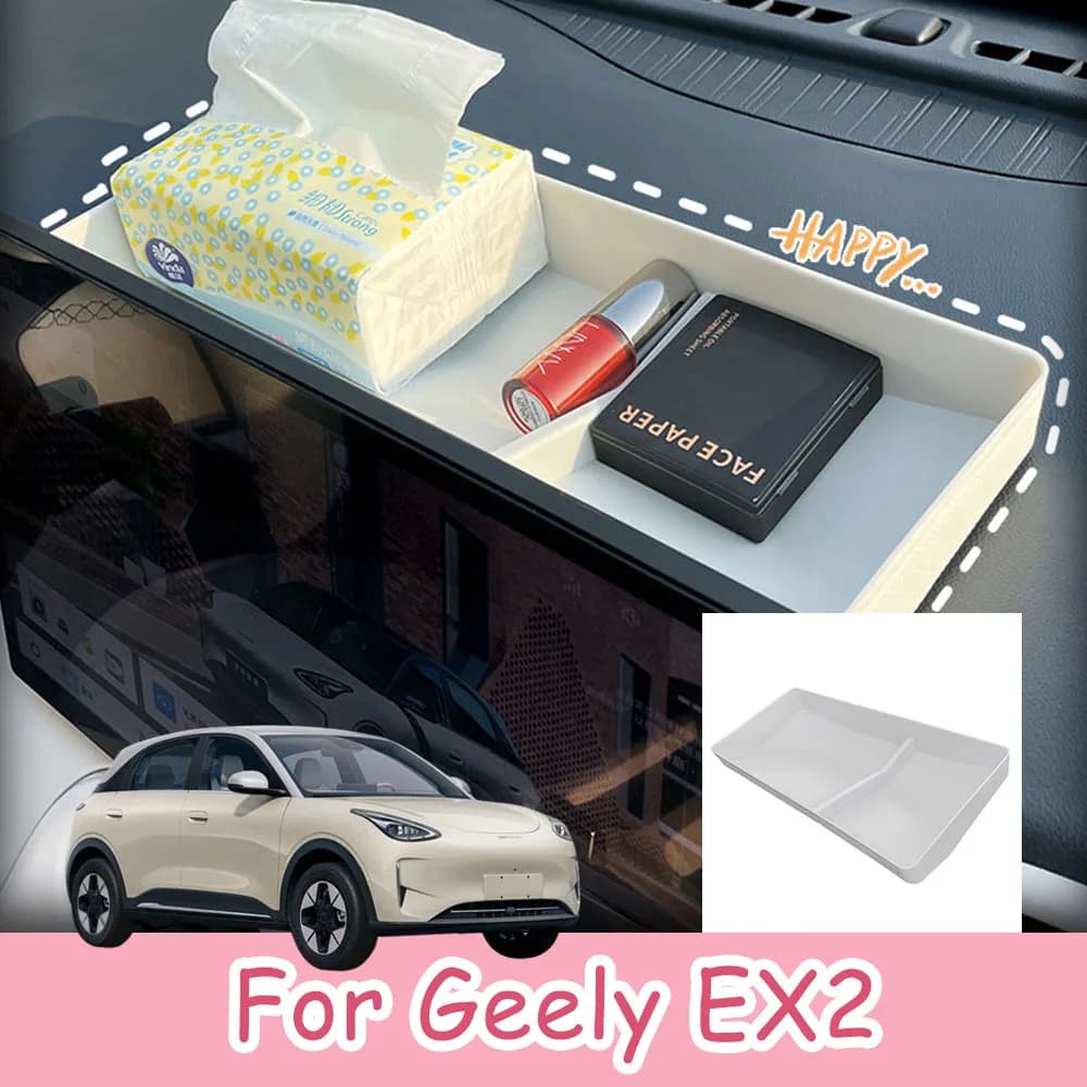 For Geely EX2 Geome 2025 2026 Storage Box Behind The Central Control Screen ABS Material Interior Modification Supplies