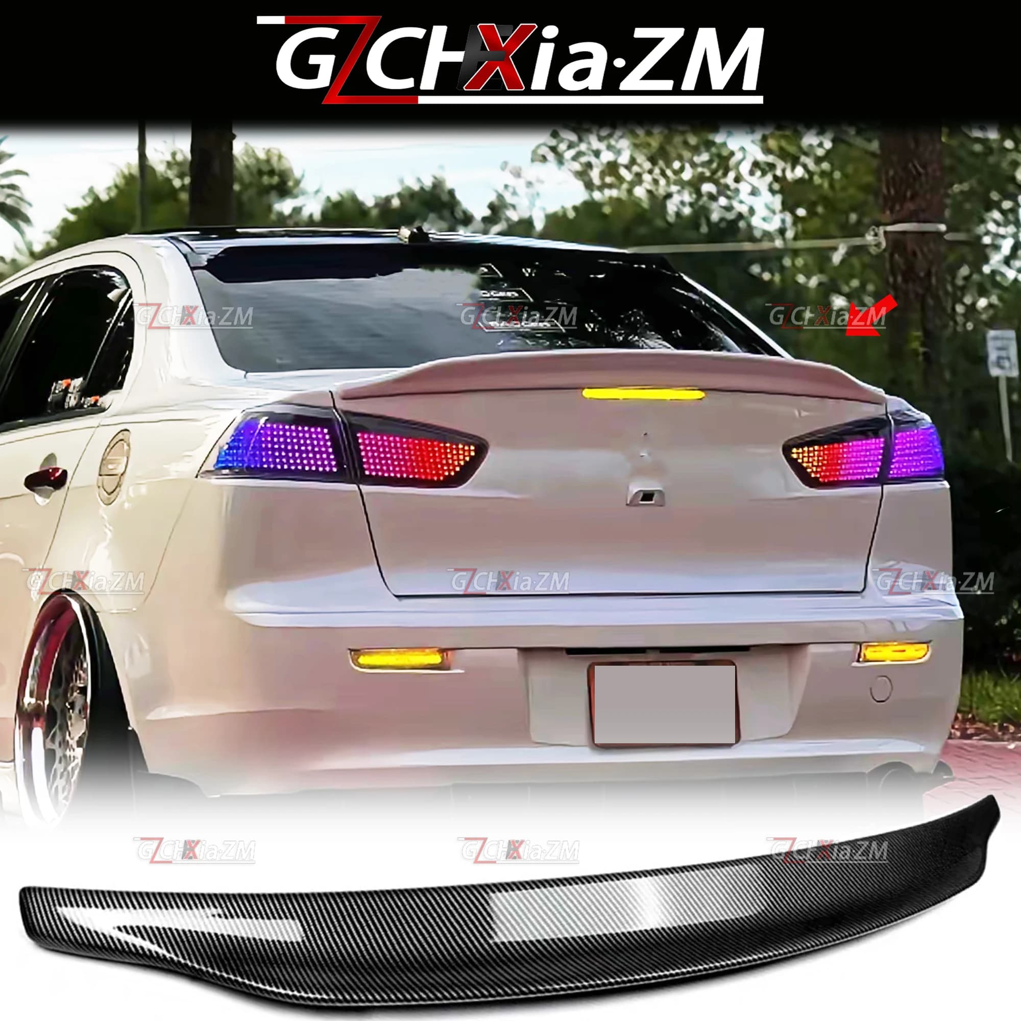 For Mitsubishi Lancer EX Evo 2009-2016 ABS Material Trunk Lid Spoiler Body Dynamics Kit Front Lip Side Skirt Decorative Cover