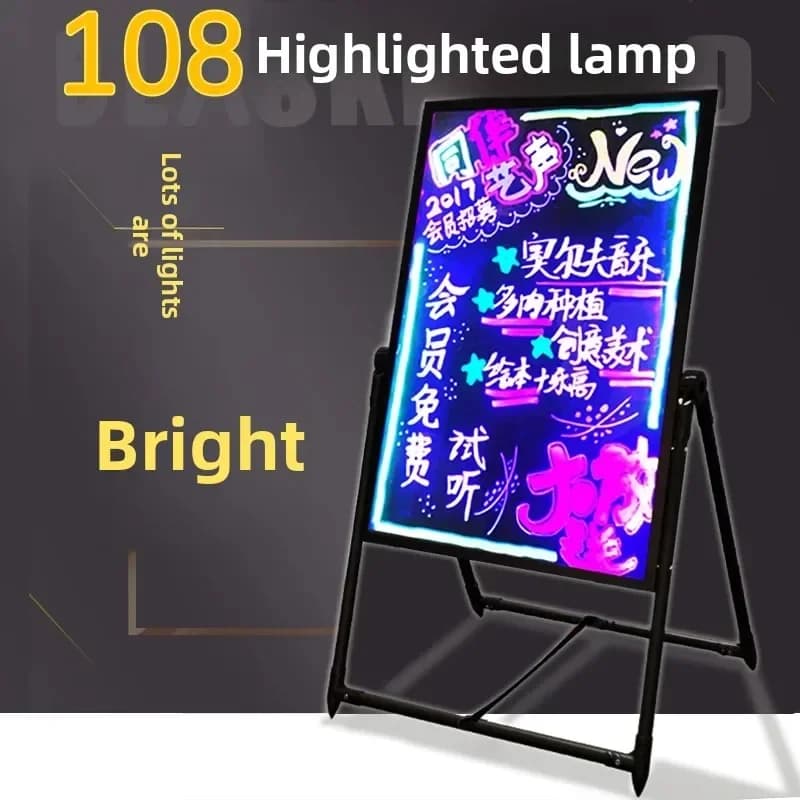 Silver Integrated Electronic Fluorescent Board Handwritten LED Billboard Advertising Screen Luminous Writing Board