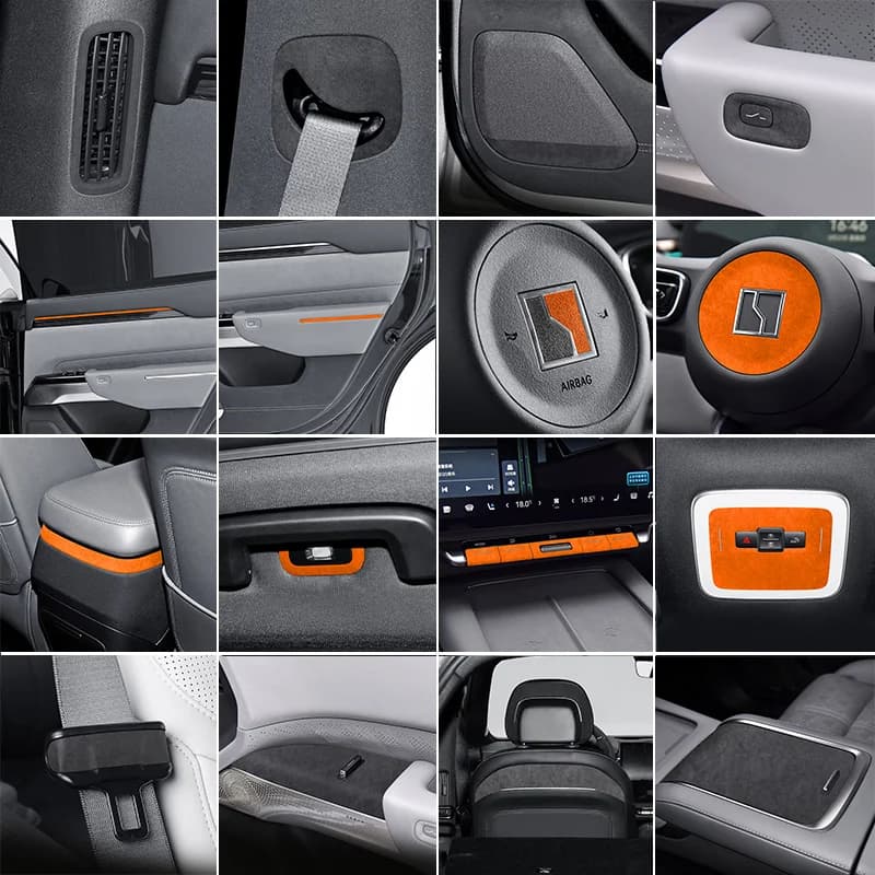 A lcantara Suede Overlays Interior Trim for ZEEKR 7X 2025 Car Steering Wheel Decals Door Panel Strips Air Outlet Frame Stickers