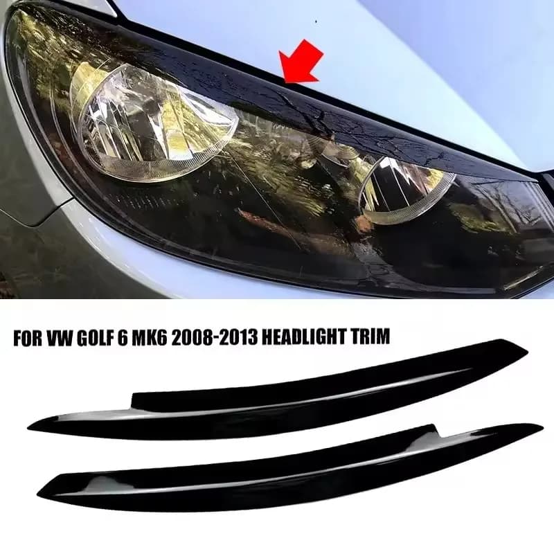 For VW Golf 6 MK6 GTI GTR 2009-2012 Car Headlamp Head Light Trim Cover Eyelids Eyebrow Headlight Sticker Exterior Modification