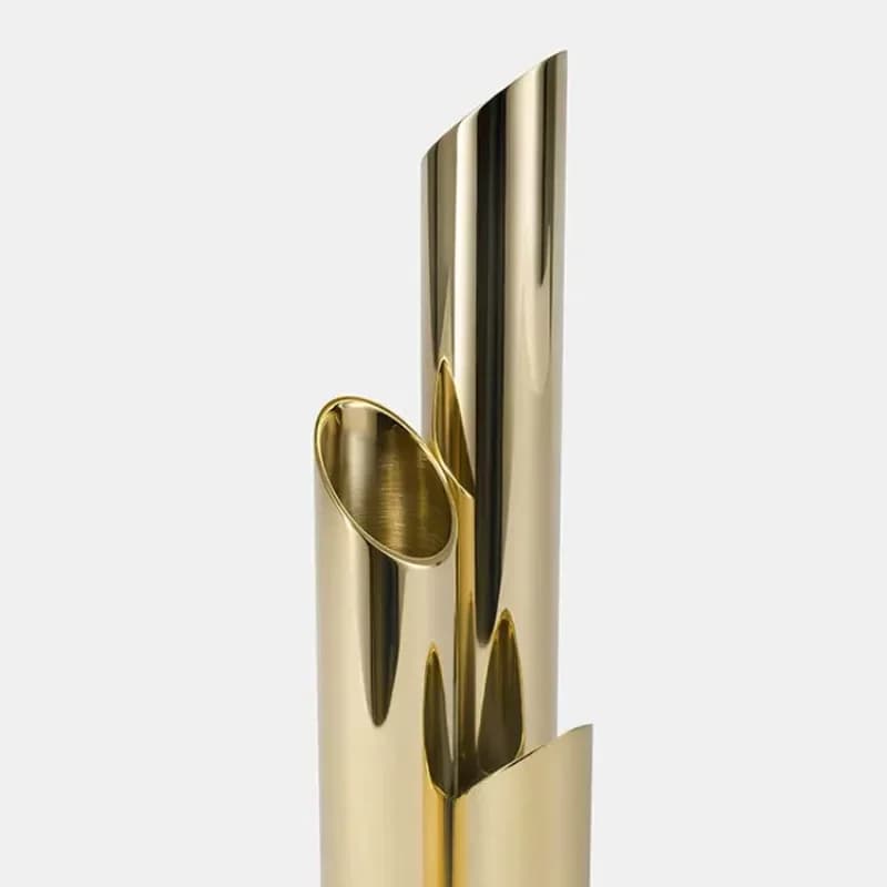 European retro light luxury brass flower ware, living room study bedroom vase decorative ornament