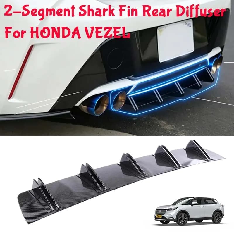 For HONDA VEZEL Shark Fin Rear Diffuser Split Chassis Spoiler Auto Aerodynamic Parts Aerodynamic Modification
