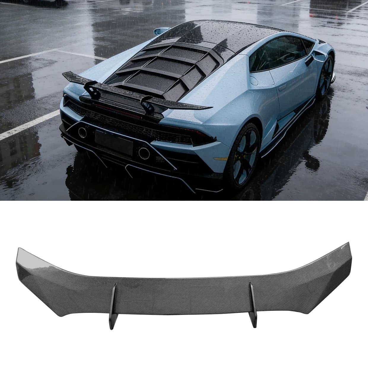 Carbon Fiber Rear Bumper Spoiler for Huracan EVO P Style Rear Wing Upgrade Auto Parts