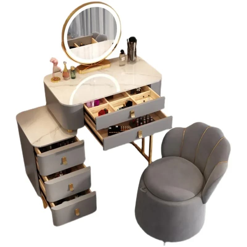 Makeup Nordic Drawers Dressing Table Queen Women Mirror Dressing Table Aesthetic Hotel Penteadeira Para Quarto Bedroom Furniture