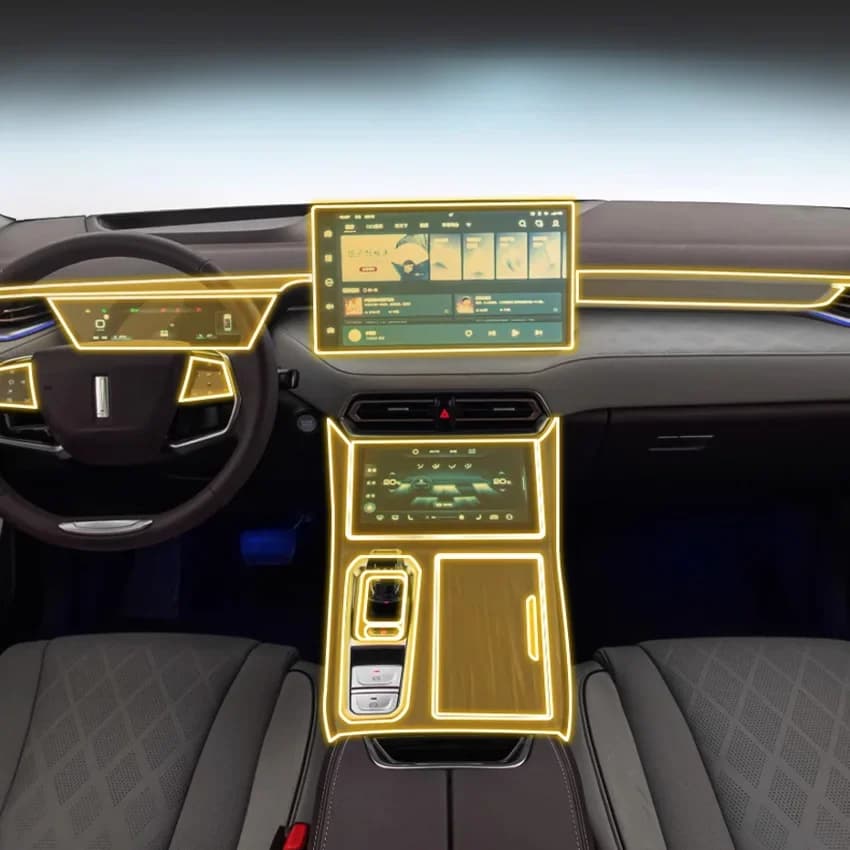 For Great Wall GWM WEY 03 Latte 22-24 Tpu Transparent Protect Film Car Interior Sticker Center Control Car Accessories