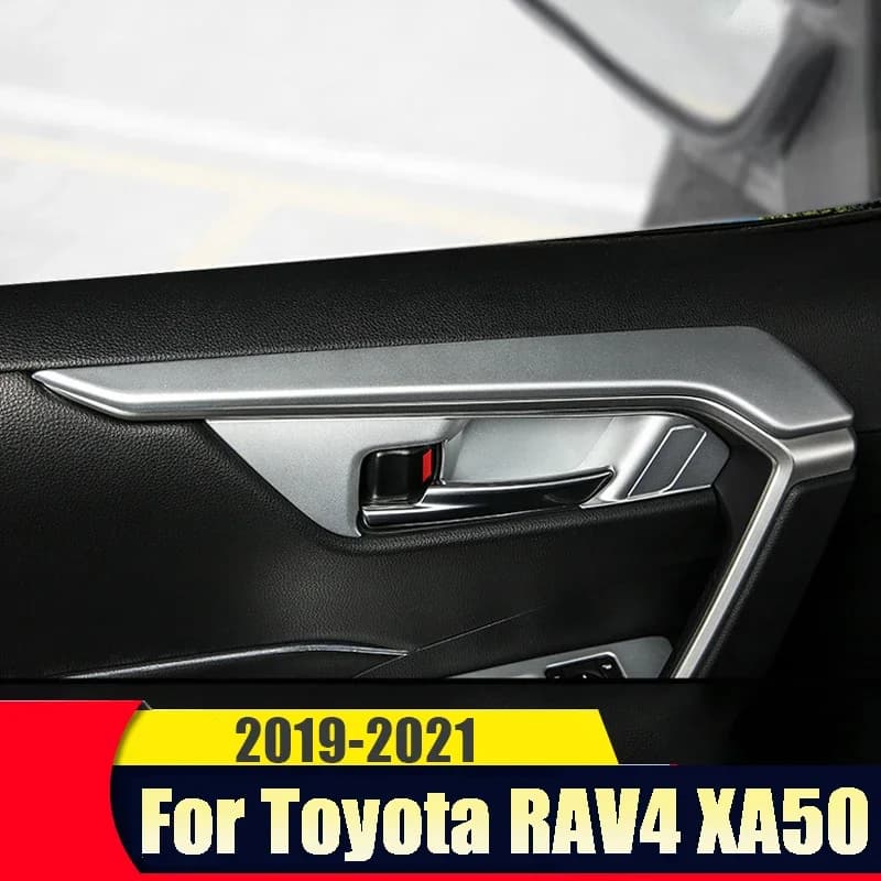 For Toyota RAV4 XA50 2019-2021 2022 2023 2024 Carbon Fiber Inside Door Armrest Strip Cover Trim Decoration Interior Accessories