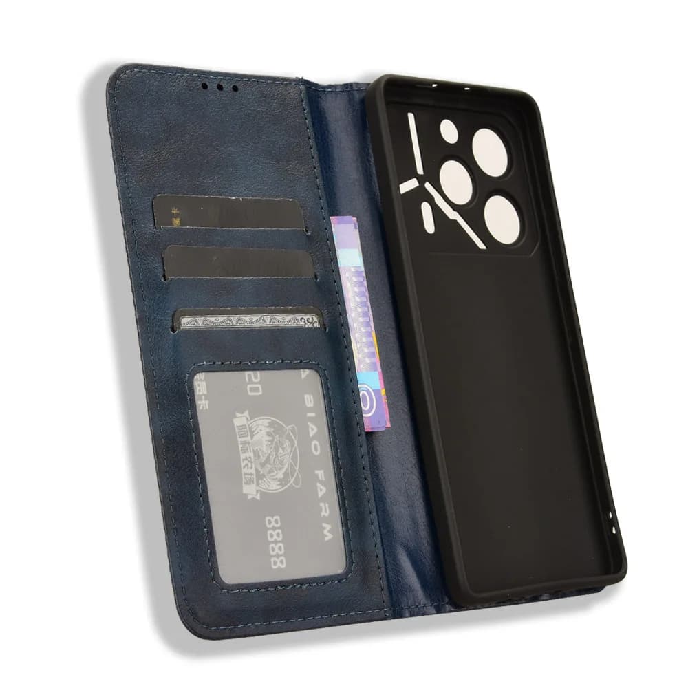 For Tecno Pova 6 Pro 5G Case PU Leather Wallet Flip Case Retro Card Holder Cover Conque For Tecno Pova 6 Pro 5G Fundas