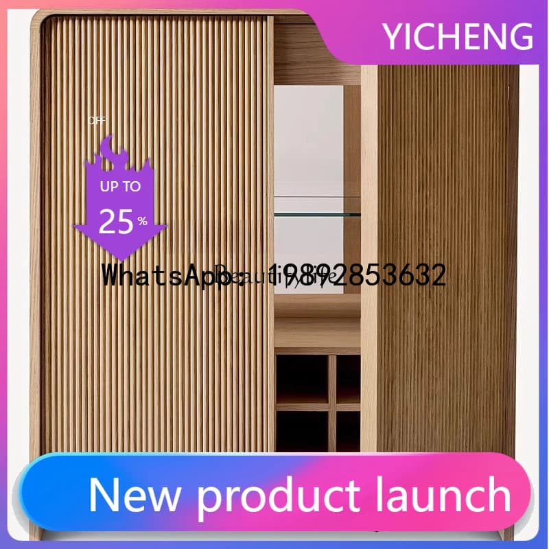 QQ American country wine cabinet living room wabi wind ash wood storage modern simple storage cabinet