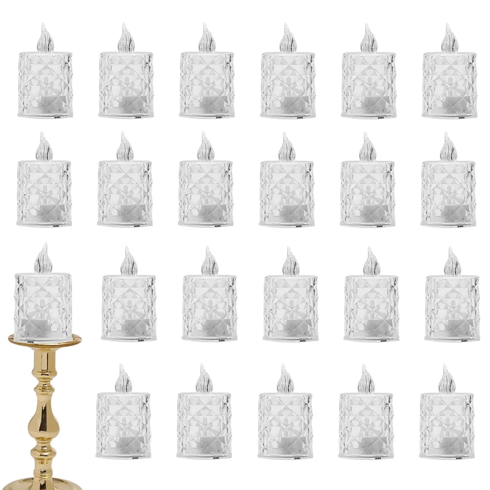 LED Flameless Candles Flameless LED 24X Artificiales Para Decoracion Flameless Scented Candle Light Warmer For Room Fall Decor