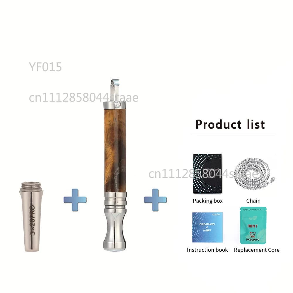Natural Stone Breathing Trainer with Chain Anti-Smoking Habit Reducer Stress Relief Tool