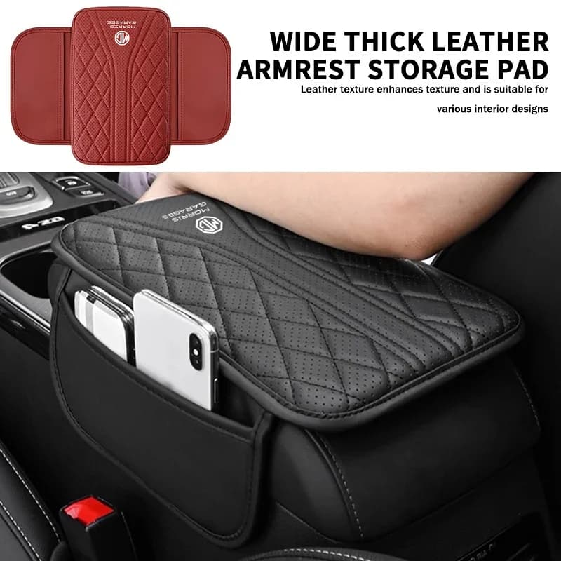 Center Console Armrest Cover Armrest Pad Console Pad PU Leather Storage Pocket for MG ZS MG4 EV MG HS MG3 MG5 EV Marvel R MG ONE