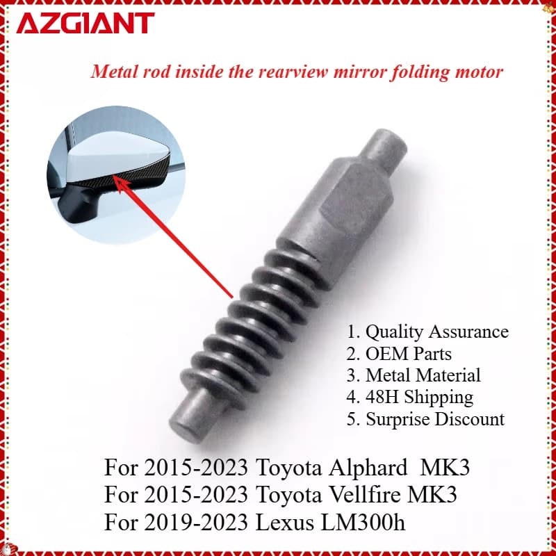 AZGIANT Car outside rearview mirror folding metal rod for 2015-2023 Toyota Alphard  MK3/Vellfire MK3/2019-2023 Lexus LM300h OEM