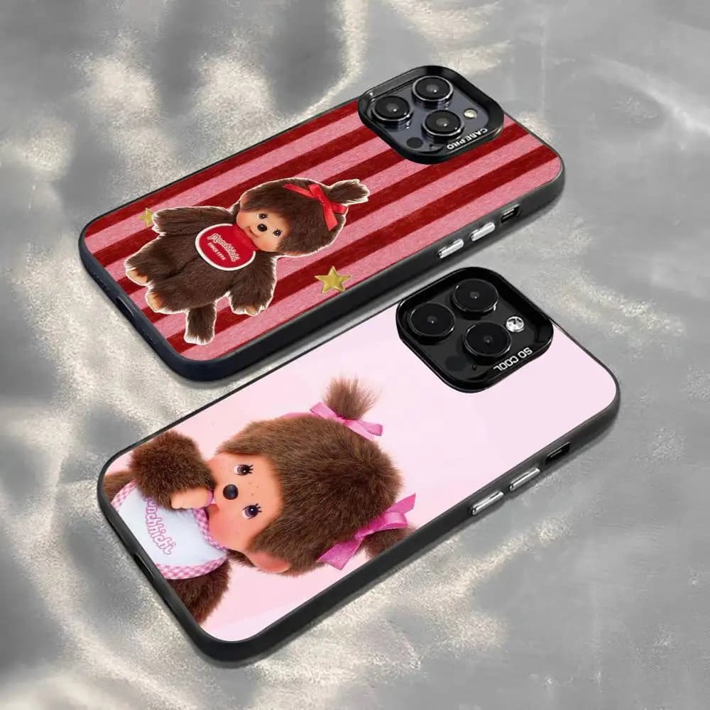 C-Cute M-monchhichis-s Phone Case For iPhone 17,16,15,14,13,12,11 Plus,Pro Max,XS,Colorful Silver Phone case Funda Cover